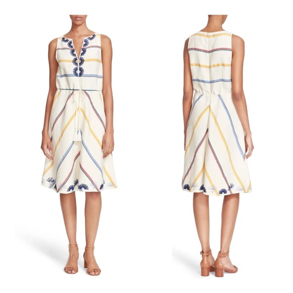 Tory Burch Dresses & Skirts - TORY BURCH Blain Striped Embroidered Dress